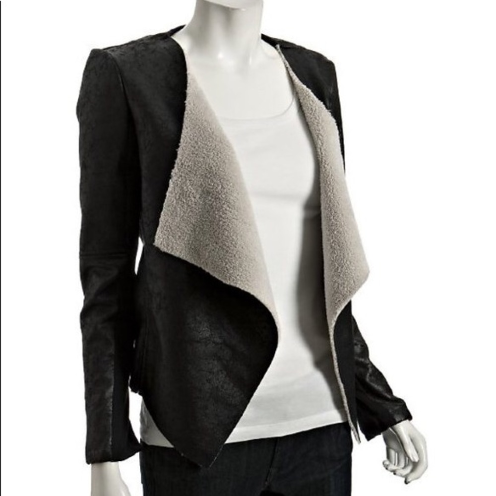 Matty M Faux Leather shearling  Jacket Sherpa